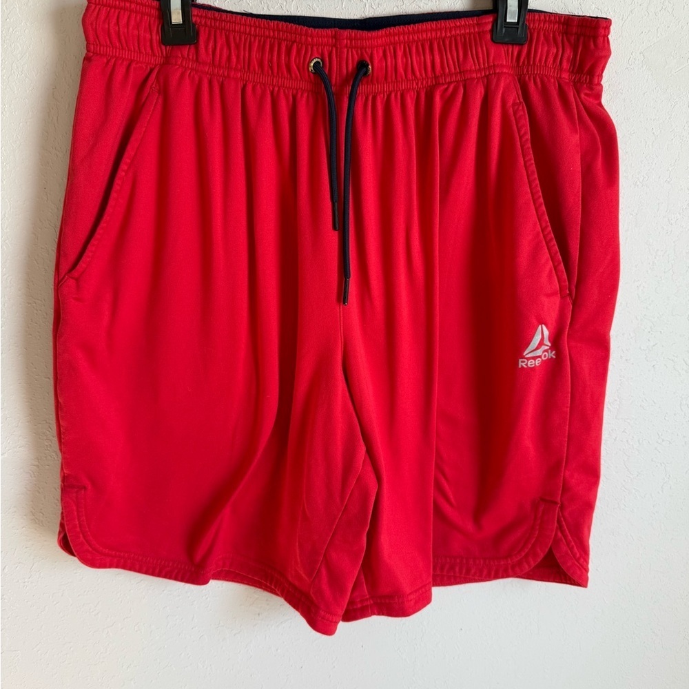 Men’s L Red Reebok Athletic, Lightweight, Workout, Exercise Sportswear Shorts